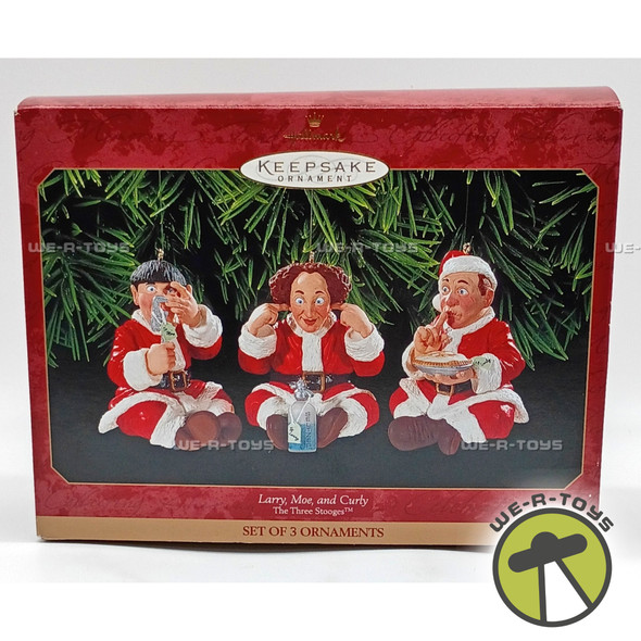 Larry, Moe, and Curly The Three Stooges Ornament Set Hallmark QX6499