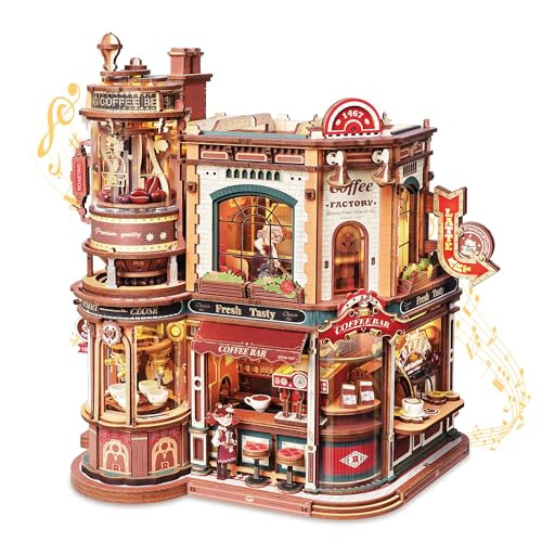 ROKR Dream Coffee Factory Music Box Wooden 3D Puzzle EAB02
