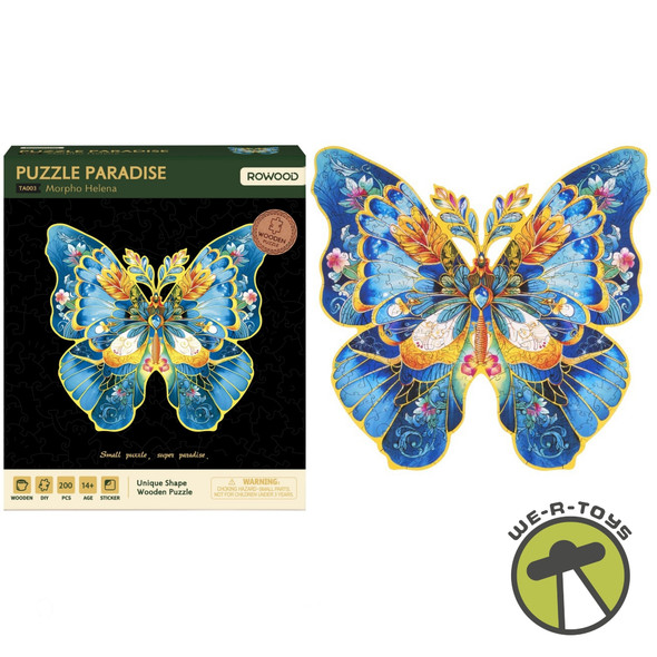Rowood Morpho Helena Butterfly 200 Piece Wooden Puzzle TA003