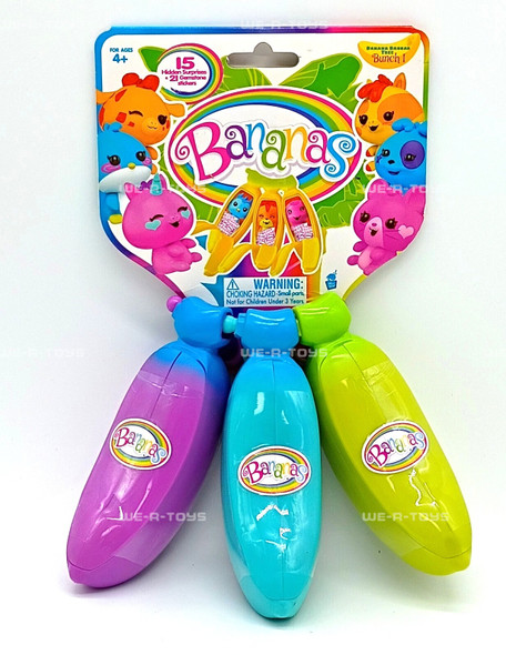 Bananas Collectible Toy 3-Pack Bunch Series 1 Purple, Blue, Yellow 2018