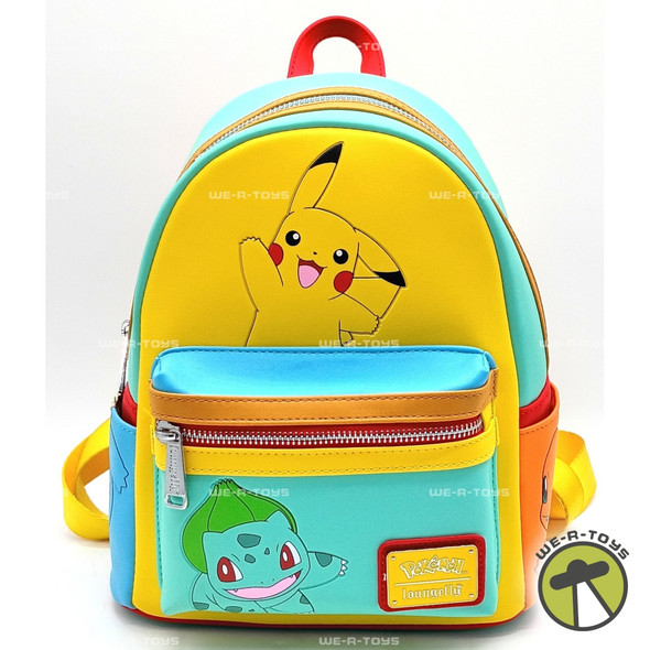 Pokemon Color Block Starters Mini Backpack Loungefly Pikachu Squirtle Bulbasaur