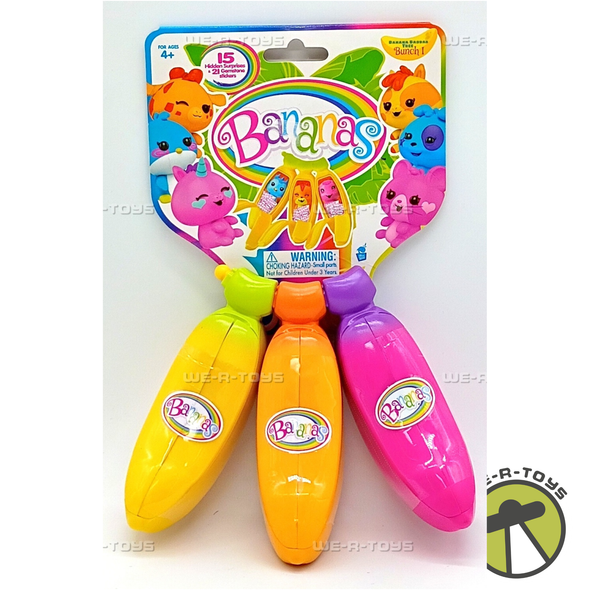 Bananas Collectible Toy 3-Pack Bunch Series 1 Yellow, Orange, Purple