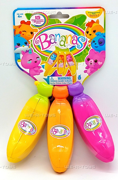 Bananas Collectible Toy 3-Pack Bunch Series 1 Yellow, Orange, Purple