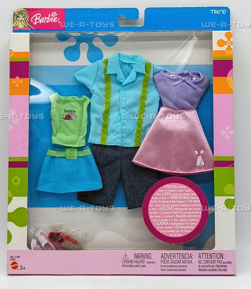 Barbie Doll Bowling Fashions for Barbie and Ken C3328
