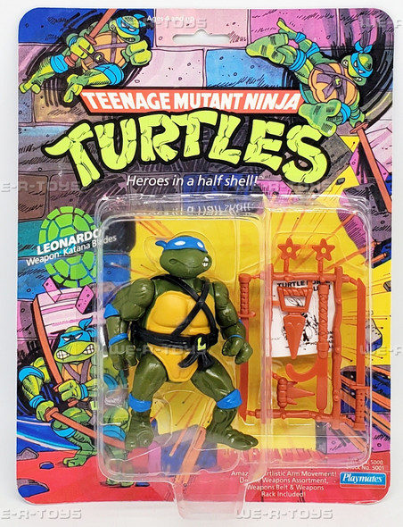 TMNT Leonardo Action Figure 10-Back 1988 Original Release with Fan Club Flyer