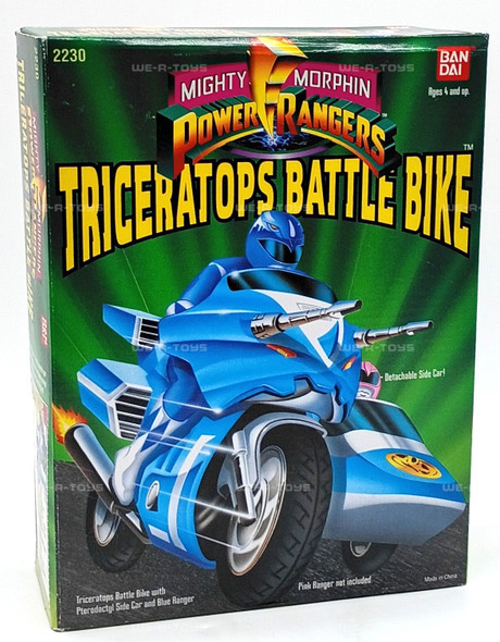 Mighty Morphin Power Rangers Triceratops Battle Bike with Pterodactyl Side Car