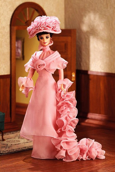 Barbie as Eliza Doolittle Doll in My Fair Lady Closing Scene Pink Chiffon Gown