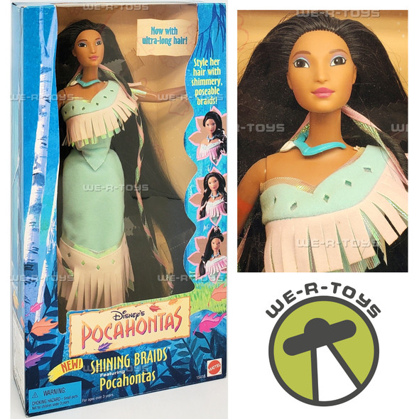 Disney Pocahontas Shining Braids Doll With Ultra Long Hair 1995 Mattel 15416