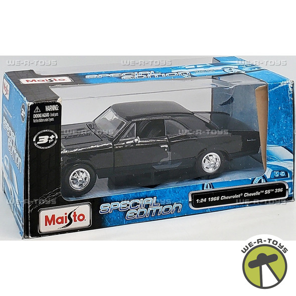 1966 Chevrolet Chevelle SS 396 Black Die Cast Vehicle 1:24 Scale Maisto 09083