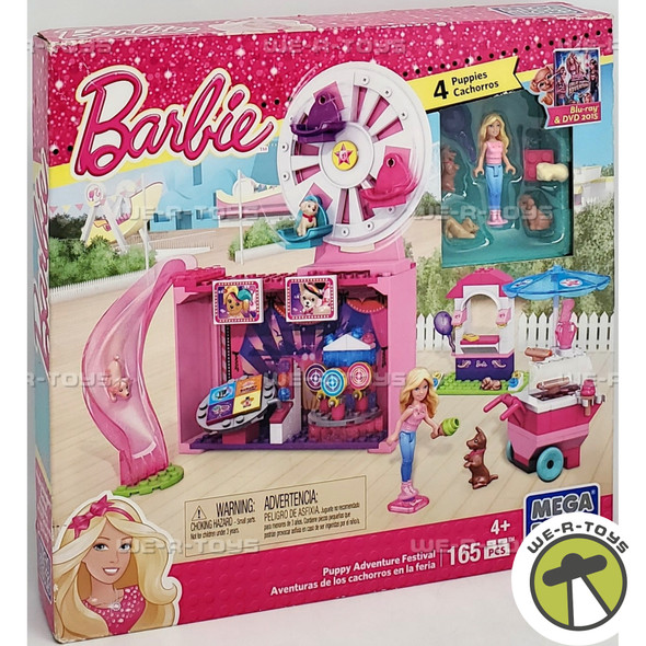 Barbie Mega Blocks Puppy Adventure Festival 165 Piece Building Set Mattel 38067