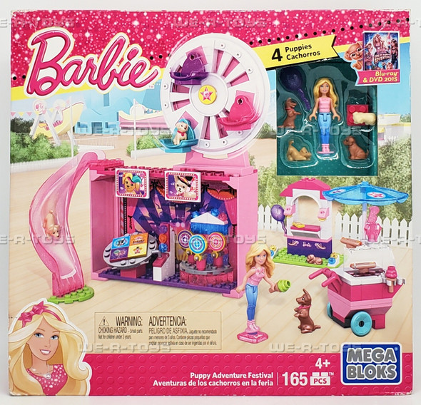 Barbie Mega Blocks Puppy Adventure Festival 165 Piece Building Set Mattel 38067