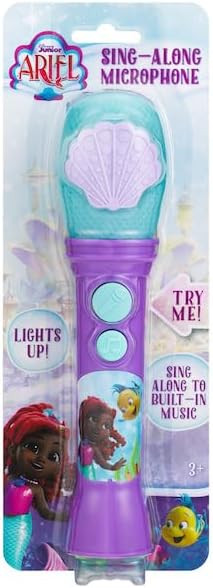 eKids Disney Junior Ariel Microphone Toy for Toddlers, Includes Built-in Music and Lights, Designed for Fans of Ariel Toys