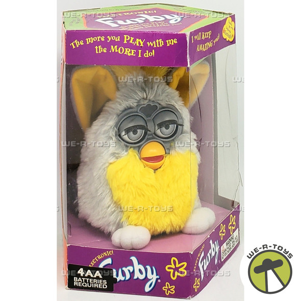 Furby Silver and Yellow Electronic Toy 1999 Tiger Electronics 00660