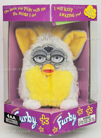 Furby Silver and Yellow Electronic Toy 1999 Tiger Electronics 00660