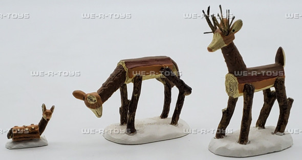 Department 56 Wooden Deer Family Set of 3 Village Accessories
