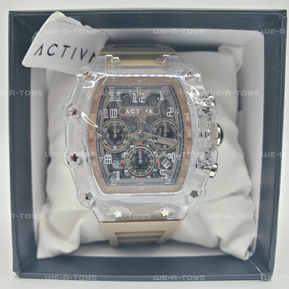 Activa X Invicta Men's Watch - 44.3mm, Brown/Clear, Skeleton Dial (ACW2305-013)