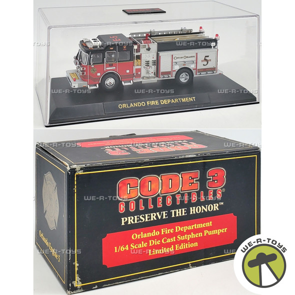 Code 3 Orlando Fire Department 5 Sutphen Pumper Die Cast Vehicle 12296