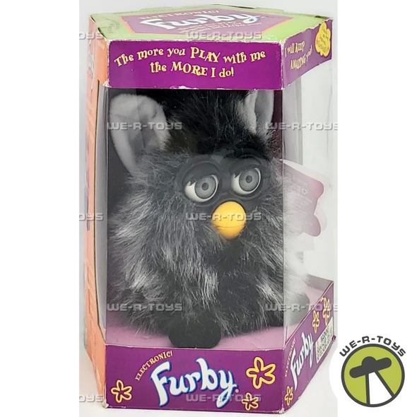Electronic Furby Toy Black and Silver 1999 Tiger Electronics Hasbro 00660