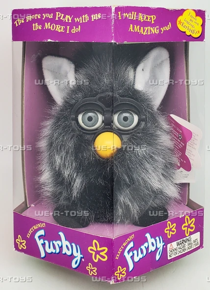 Electronic Furby Toy Black and Silver 1999 Tiger Electronics Hasbro 00660
