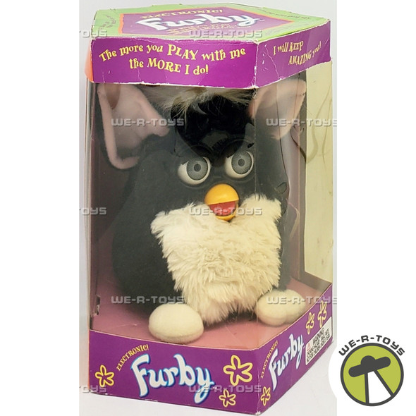 Electronic Furby Toy Black and White 1998 Tiger Electronics Hasbro 00660