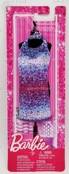 Barbie Fashions Blue and Purple Halter Neck Dress 2012 Mattel X7841