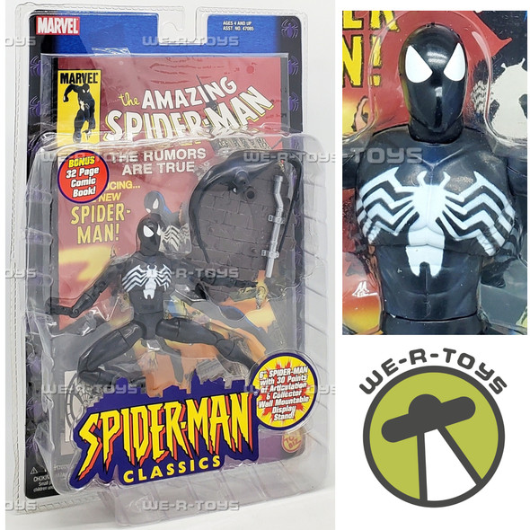 Marvel Spider-Man Classics Black Suit Spider-Man Action Figure and Comic Book