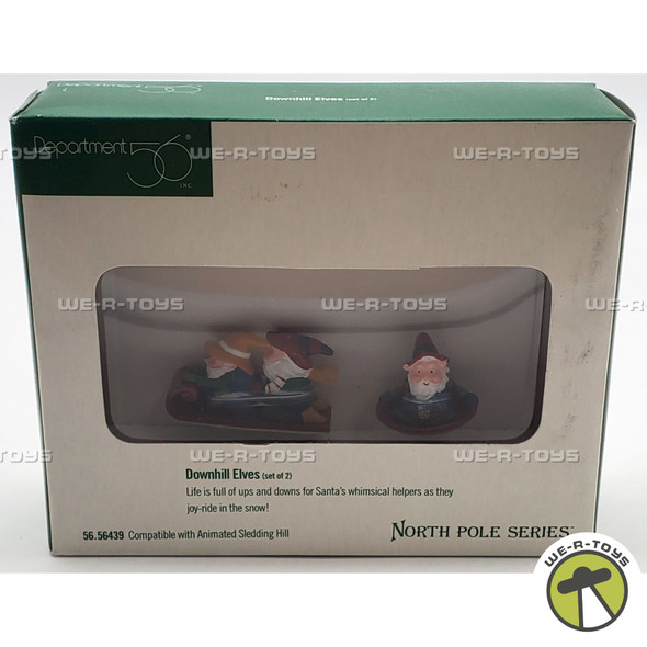 Department 56 Downhill Elves Set of 2 North Pole Series Porcelain Figurines
