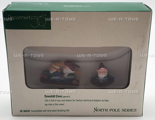 Department 56 Downhill Elves Set of 2 North Pole Series Porcelain Figurines
