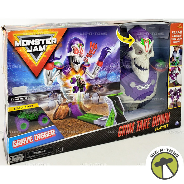 Monster Jam Grave Digger Grim Take Down Playset 2019 Spin Master 55924