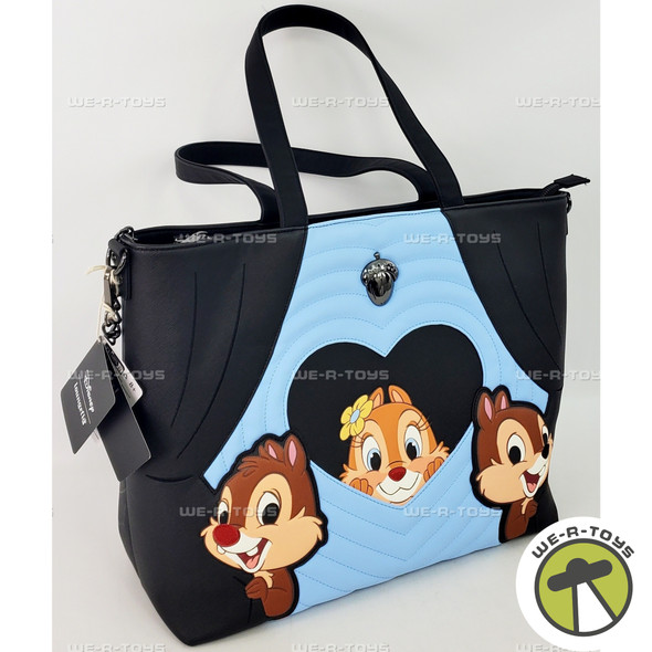 Loungefly Disney Chip 'n' Dale Two Chips & a Miss Tote Bag with Coin Bag