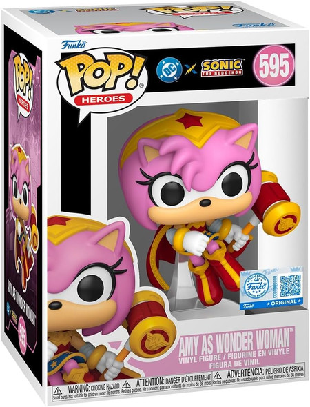 Funko Pop Justice League x Sonic Amy as Wonder Woman Vinyl Figure #595
