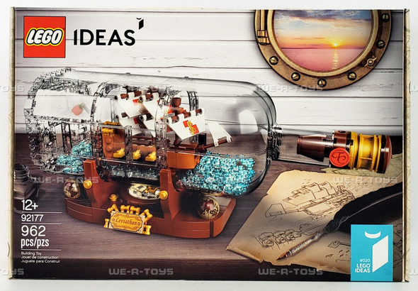 LEGO Ideas Ship in a Bottle 962 Piece Building Kit 92177