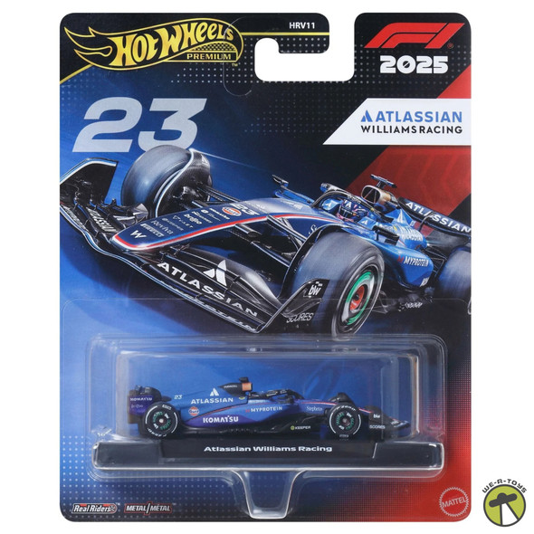 Hot Wheels Premium F1 Atlassian Williams Racing #23 Diecast Car 2025 Alex Albon