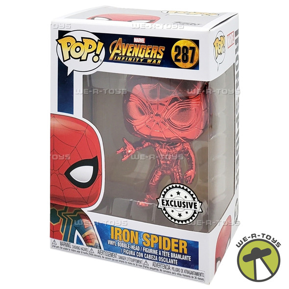 Funko POP Avengers Infinity War Iron Spider Red Chrome 287 Bobble Head Figure