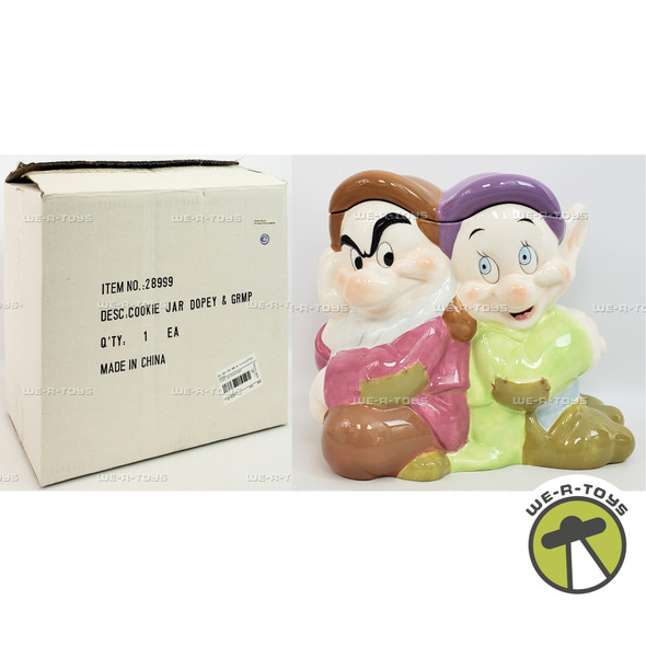 Disney Snow White and the Seven Dwarfs Dopey and Grumpy Cookie Jar 28999