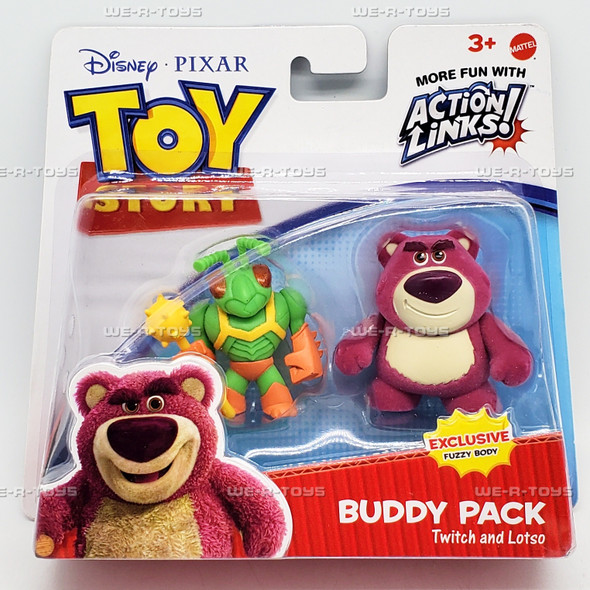 Disney Pixar Toy Story Buddy Pack Twitch and Lotso w/ Fuzzy Body Figures V4937