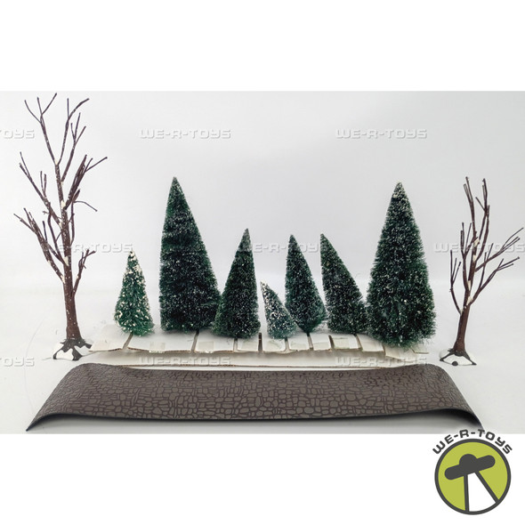 Department 56 Village Accessories Lot of 9 Trees and 1 Road.