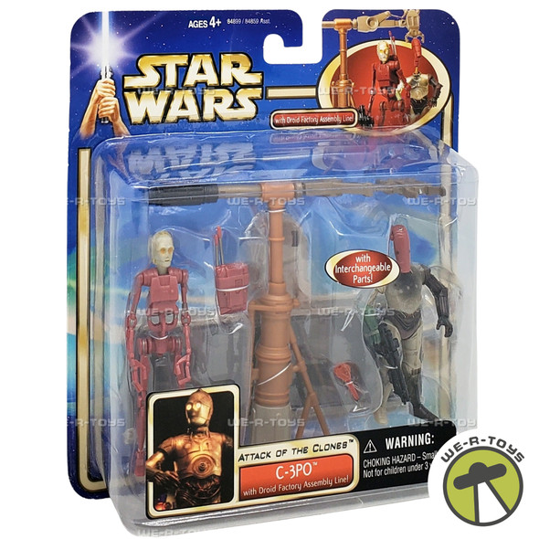 Star Wars Attack of the Clones C-3P0 w/ Droid Factory Assembly Line Figure 84899