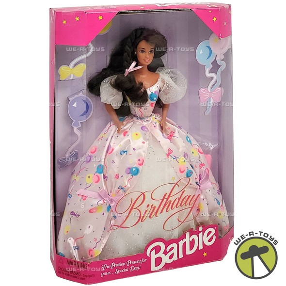 Birthday Barbie Doll Brunette The Prettiest Present For You 1996 Mattel 16000