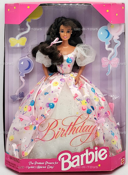 Birthday Barbie Doll Brunette The Prettiest Present For You 1996 Mattel 16000