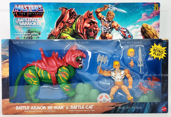 Masters of the Universe Battle Armor He-Man and Battle Cat Figure Set HCB05