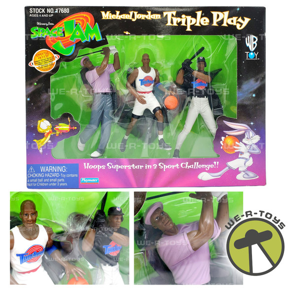 Michael Jordan Triple Play Action Figures Warner Bros Space Jam NRFB