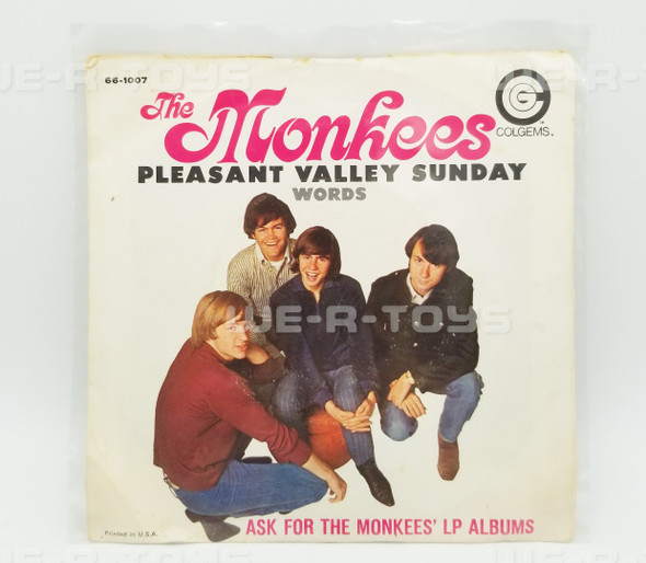 The Monkees Words Album 45 RMP Vinyl Record Pleasant Valley Sunday Colgems USED