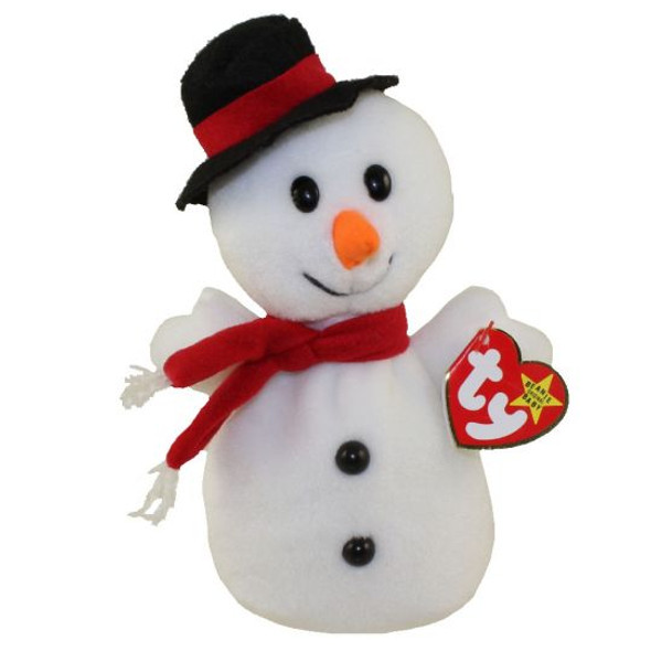 TY Beanie Babies Snowball the Snowman Plush Toy Stuffed Animal