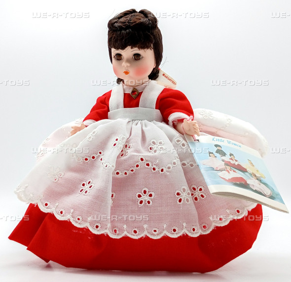 Madame Alexander Jo Little Women Doll 1983 Red Dress White Lace Apron # 413