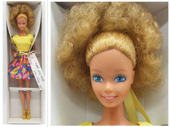 Barbie 1981 Magic Curl 3856 Yellow Print Fashion USED