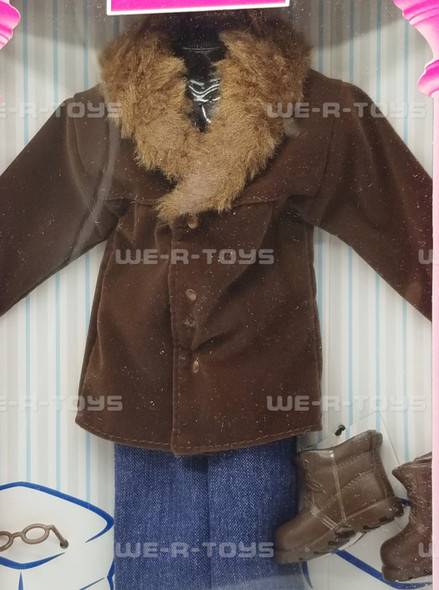 Barbie Fashion Avenue #18099 Ken Fashions Outfit Brown Suede Jacket w/ Fur NRFB