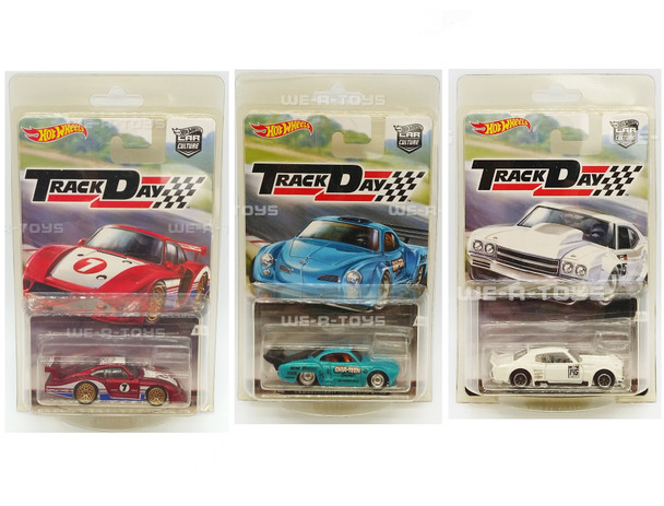 Lot of 3 Hot Wheels Track Day Porsche 935 Volkswagen Karmann Ghia Chevy Chevelle