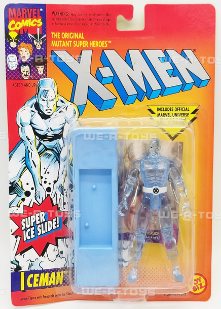 X-Men Original Super Ice Slide Iceman Figure & Trading Card ToyBiz 1993 NRFP