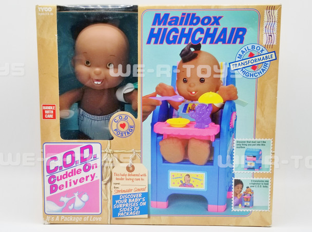 C.O.D. Cuddle on Delivery Baby Doll & Mailbox Highchair African American TYCO